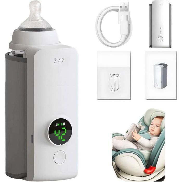 Smart Digital Baby Bottle Warmer – Wireless, Keeps Bottle Warm in Car, Nighttime Use