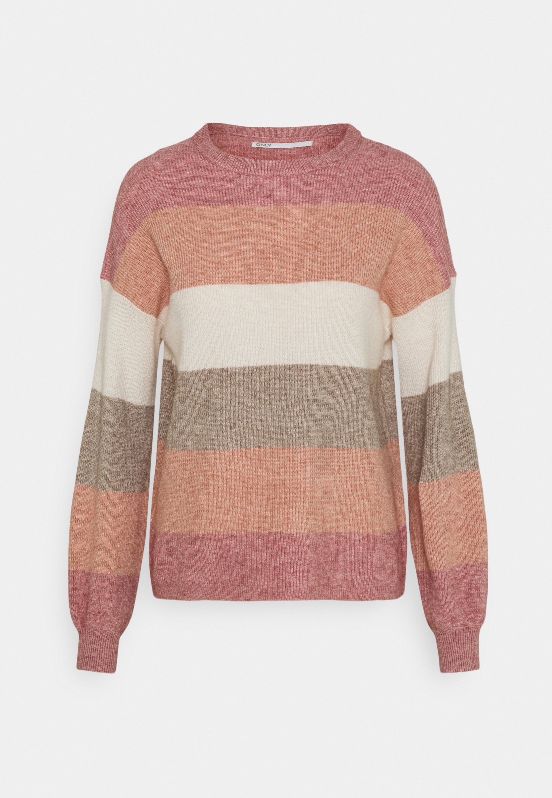 ONLY ONLATIA STRIPE - Pullover - Altrosa/Dunkelrosa/Birke/Beige