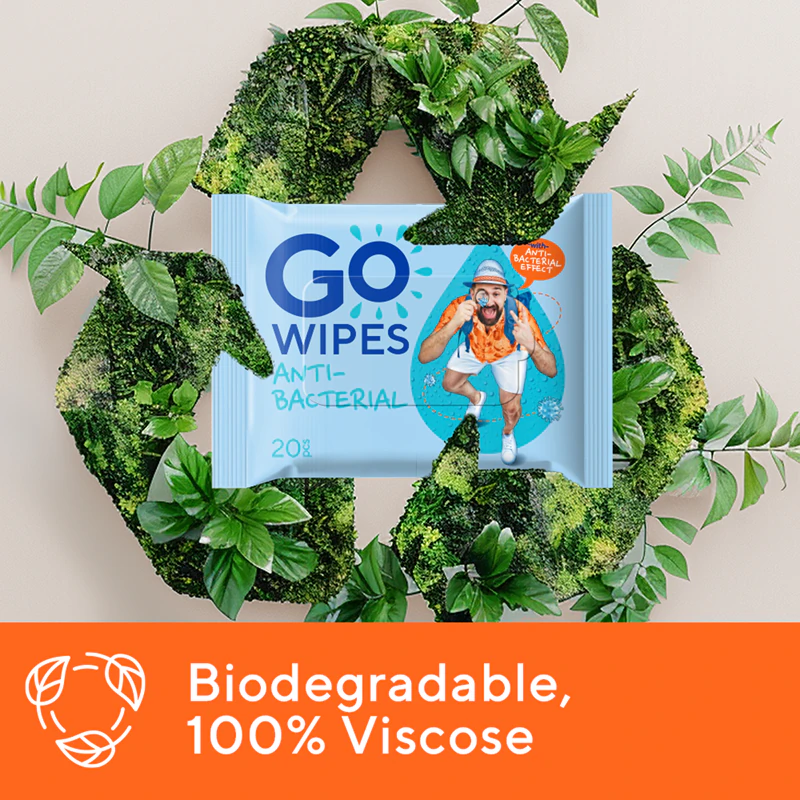 GoWipes Lenços umedecidos antibacterianos refrescantes com propriedades antibacterianas