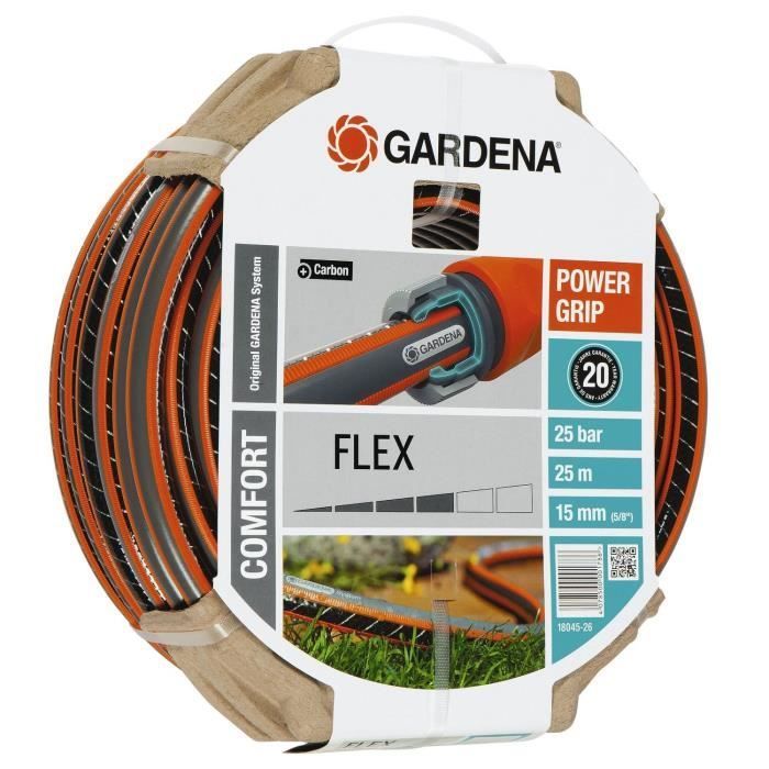 GARDENA Comfort FLEX Garden Hose – Length 25m – Ø15mm – Knot-free and kink-resistant – 20-year guarantee (18045-26)