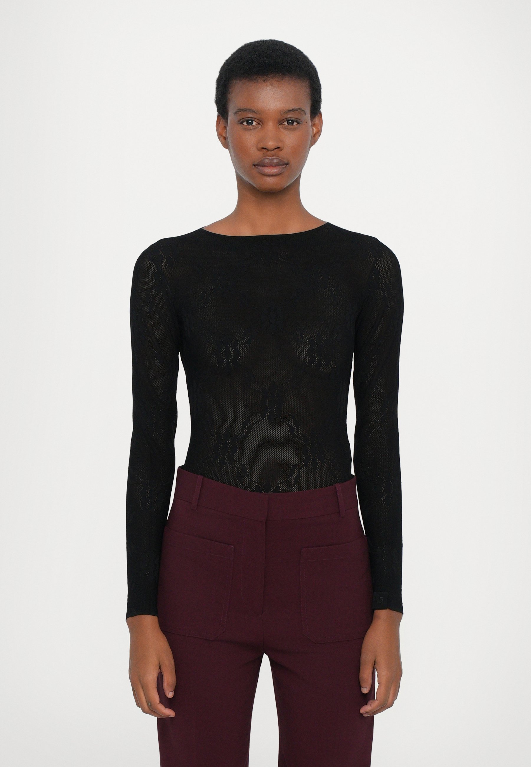 Top a maniche lunghe senza schienale di Victoria Beckham - nero