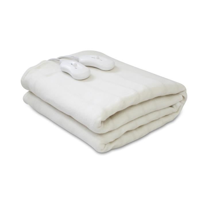 Coprimaterasso riscaldante doppio SOTECH - 160 x 140 cm - 2 x 60W - Bianco - 3 livelli di calore
