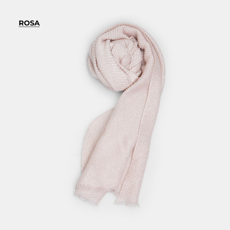 Sciarpa da donna plissettata con inserti in lurex