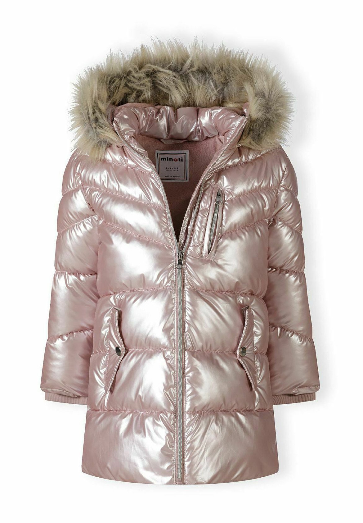 MINOTI WARME GEVOERDE CAPUCHON VAN KUNSTBONT - Winterjas - roze
