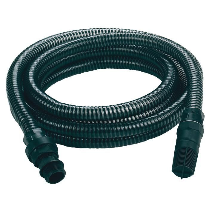 Einhell 7 meter lange zwarte zuigslang met PVC-koppelingen