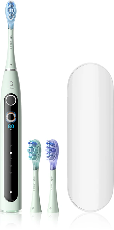 Oclean X Pro 20 Set sonická zubná kefka + 2 náhradné hlavice s cestovným puzdrom zelená