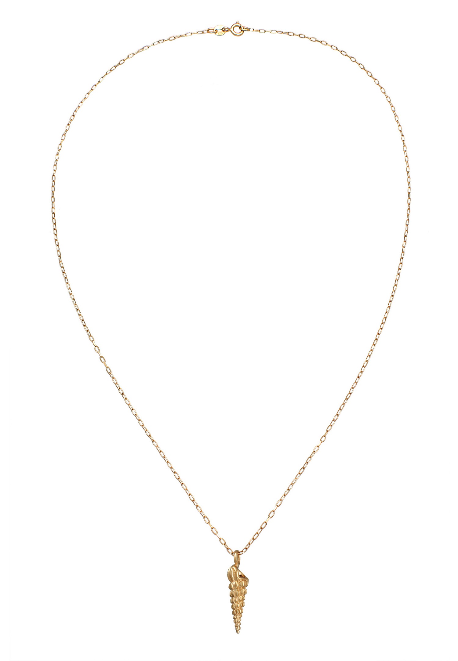 Elli Femmes pendentif coquillage tendance été en argent sterling 925 plaqué or