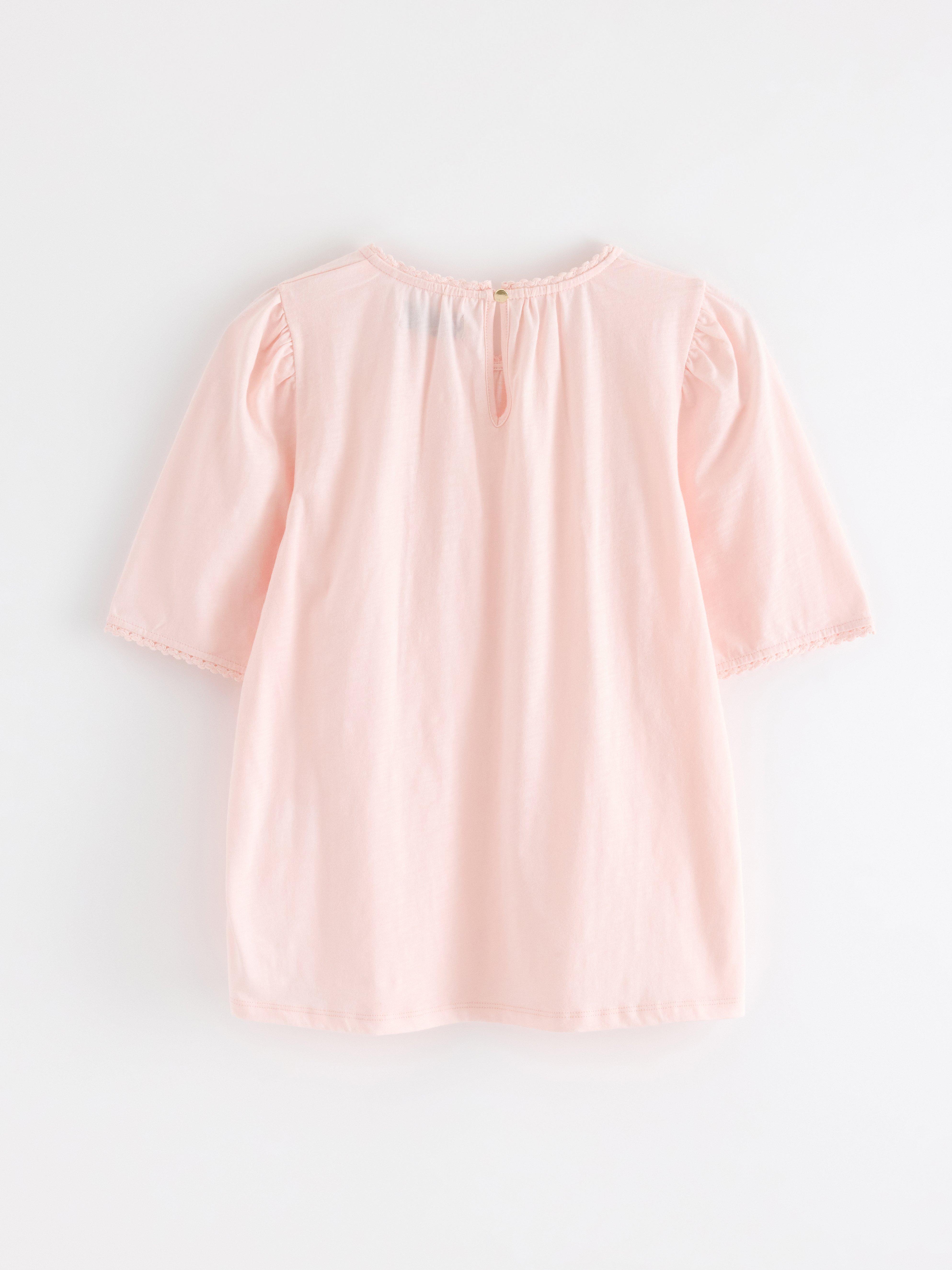 Top de manga corta rosa claro