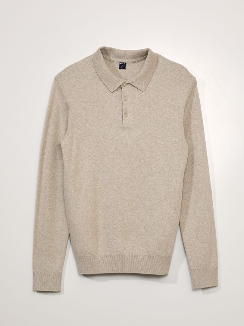 Poloshirt van fleecestof - WIT