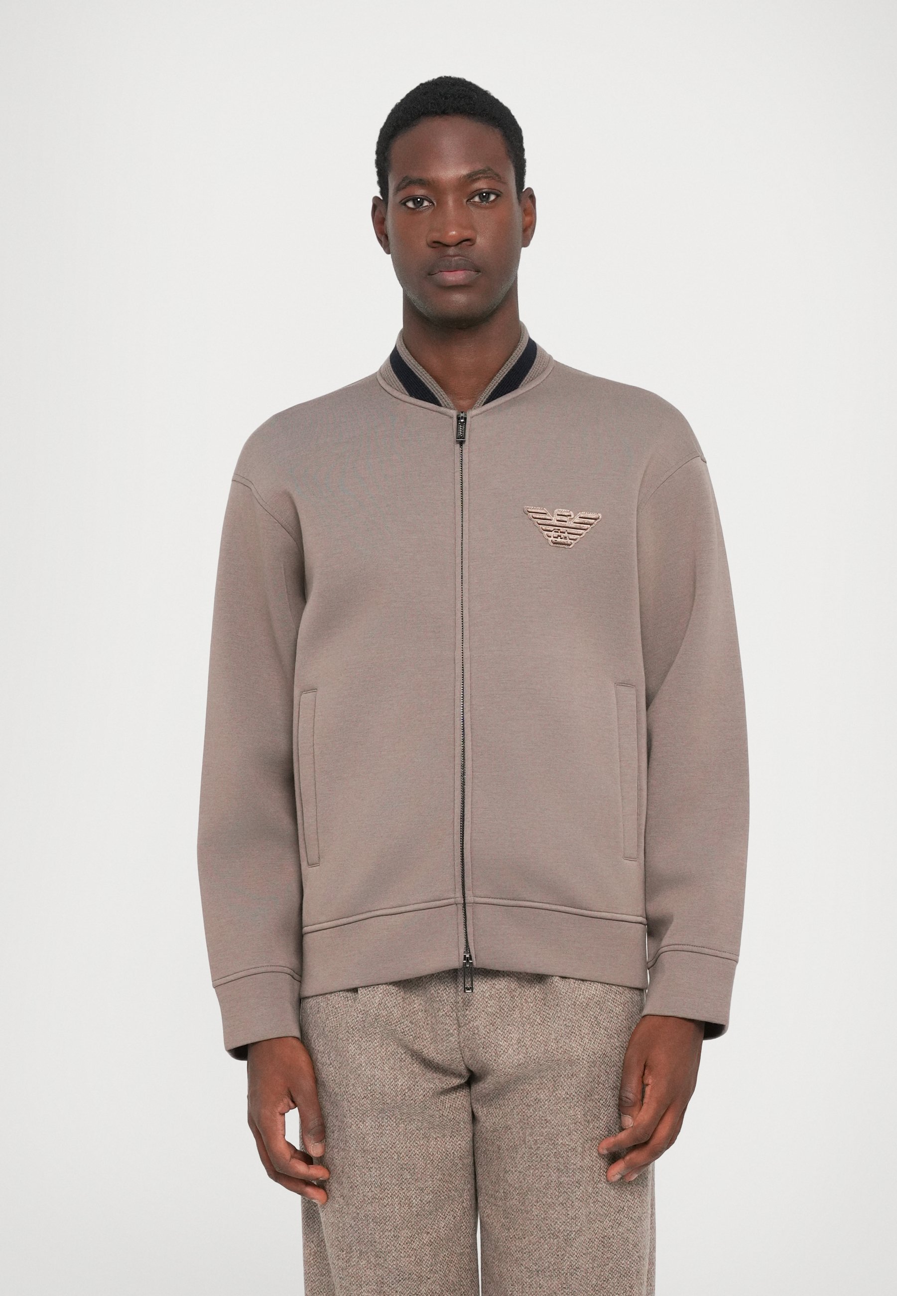 Emporio Armani sweatshirt met rits - walnoot