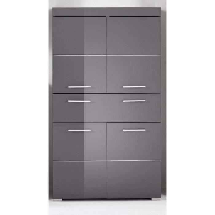 Mobile da bagno a doppia colonna - 4 ante + 1 cassetto - L73 x P31 x H130 cm - Grigio - AMANDA