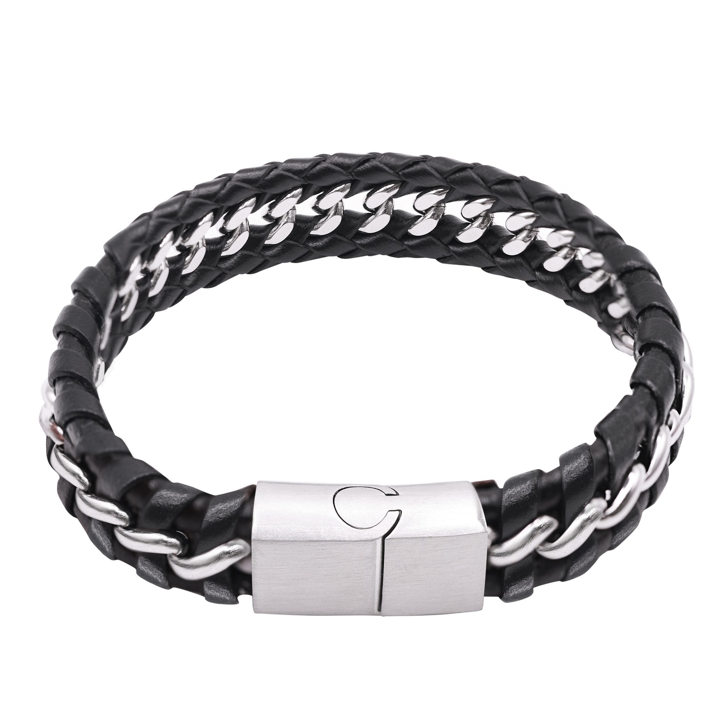 Heideman Bracelet en cuir Henny noir
