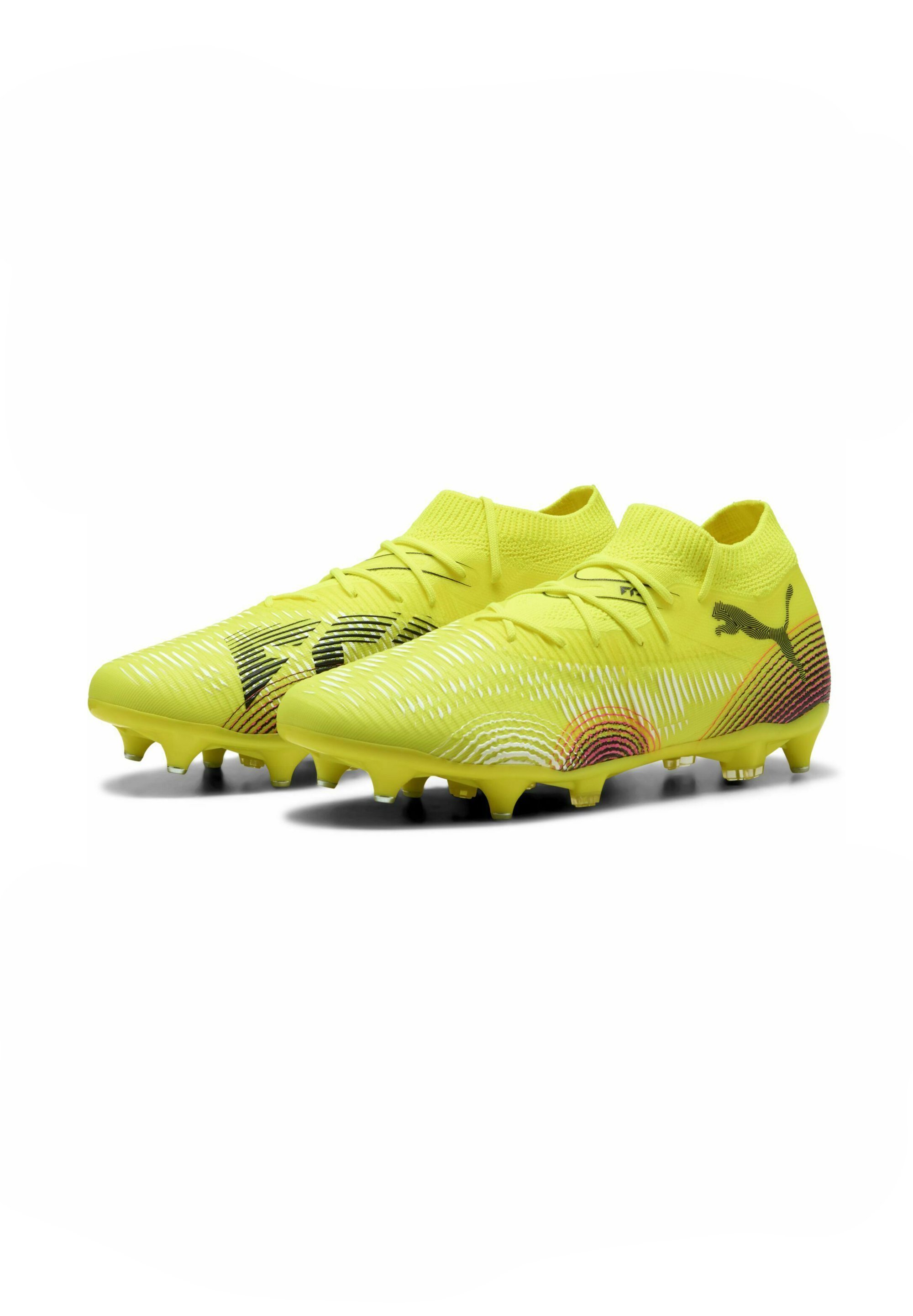 Puma FUTURE MATCH - Pehme pinnase jalgpallisaapad - kollane märgutuli must päikese käes löödud