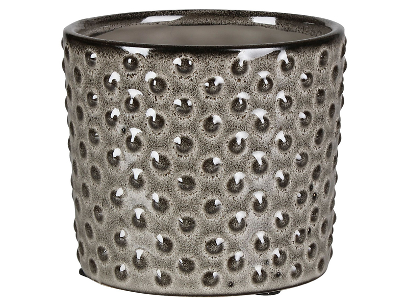 Osłonka na doniczkę Karin ceramiczna 16 cm srebrna
