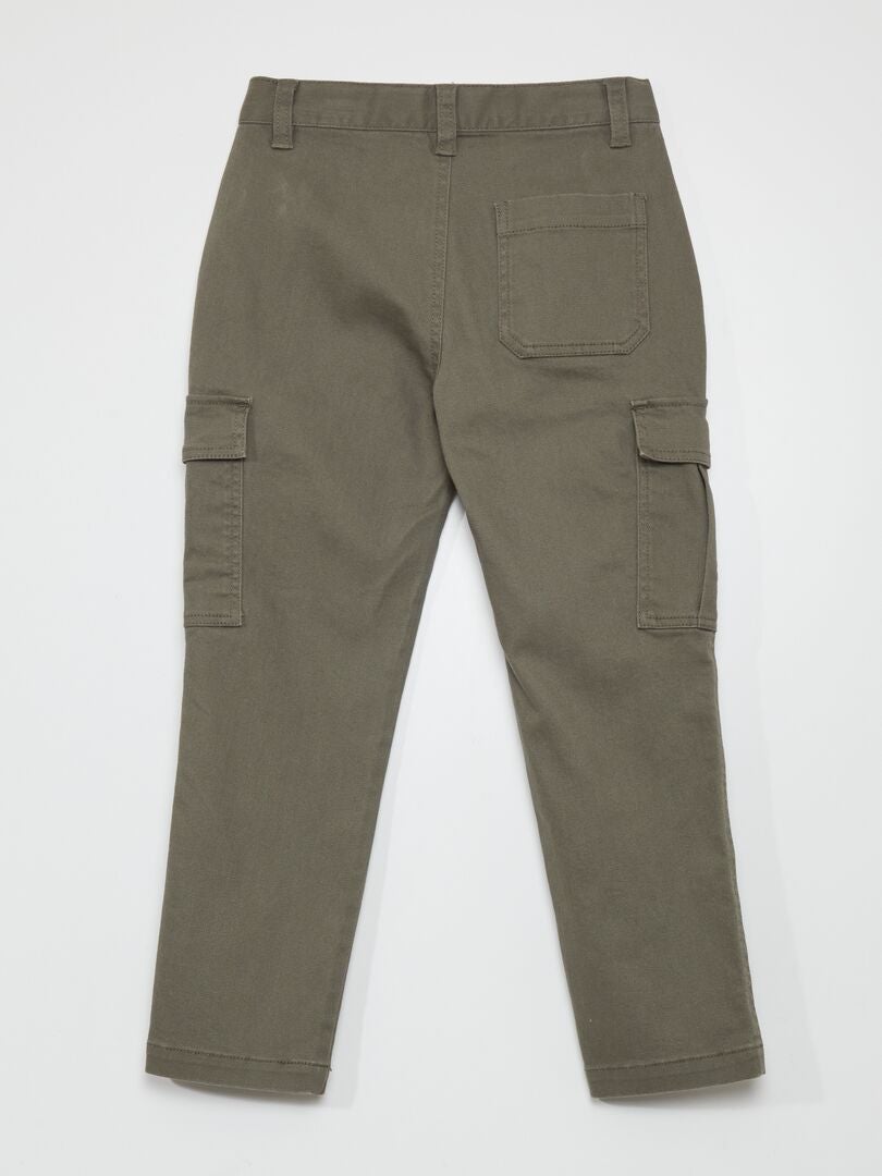 Nauwsluitende broek met zakken - Khaki