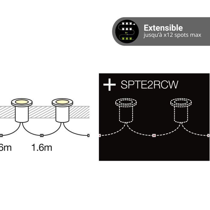 Kit de focos empotrables para exteriores XANLITE de 6 piezas - LED - Blanco neutro - Gris - IP67