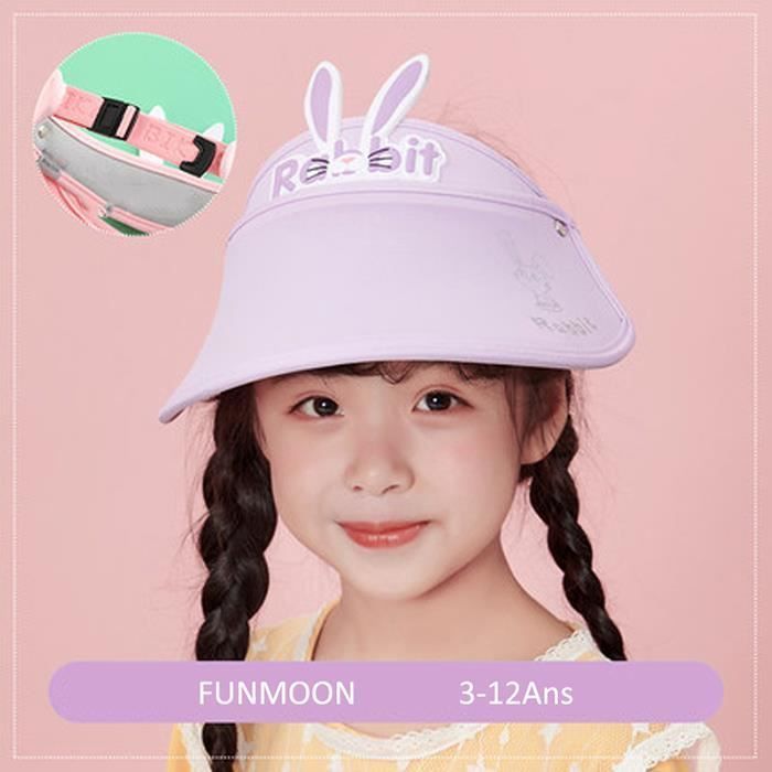 Sombreros FUNMOON para niños, sombreros de sol altos con diseño de bebé vacío y lindo conejo de dibujos animados, protección UV - 347121