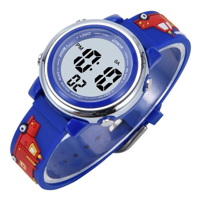SHARPHY Children's Watch for Boys, Digital LED Alarm Clock, Colorful Luminous Quartz Movement, Charming Blue