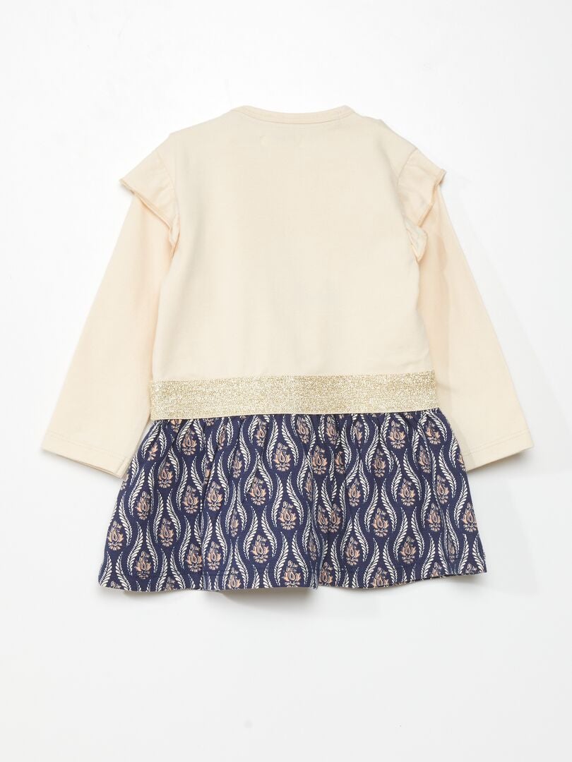 Jurk + legging + haarband set - BEIGE