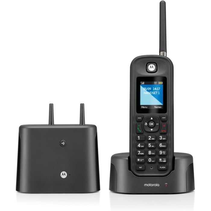 Teléfono fijo inalámbrico resistente al agua - SVATV - Alcance de hasta 1 km - Resistencia al agua y al polvo IP67 - Agenda telefónica con 200 contactos