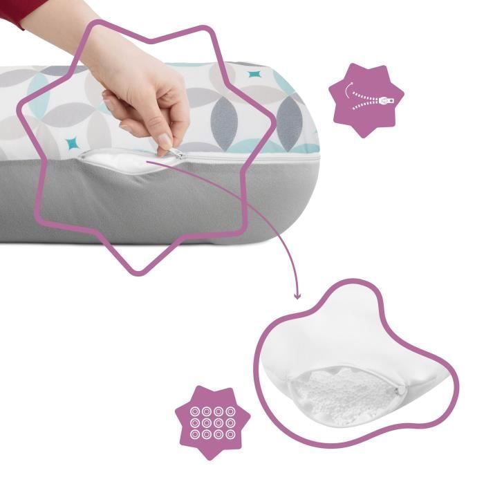 Almohada de maternidad convertible 2 en 1 Badabule - Almohada de lactancia - Diseño gráfico