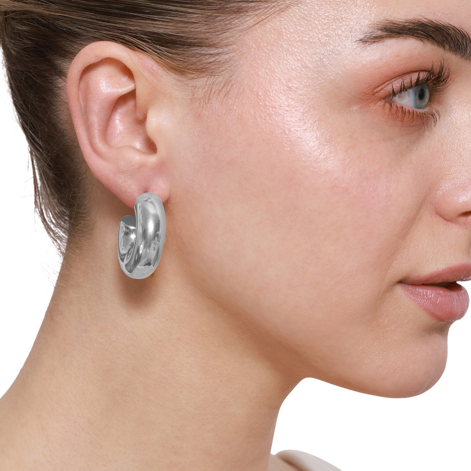Heideman Boucles d'oreille Agrip couleur argentée polie