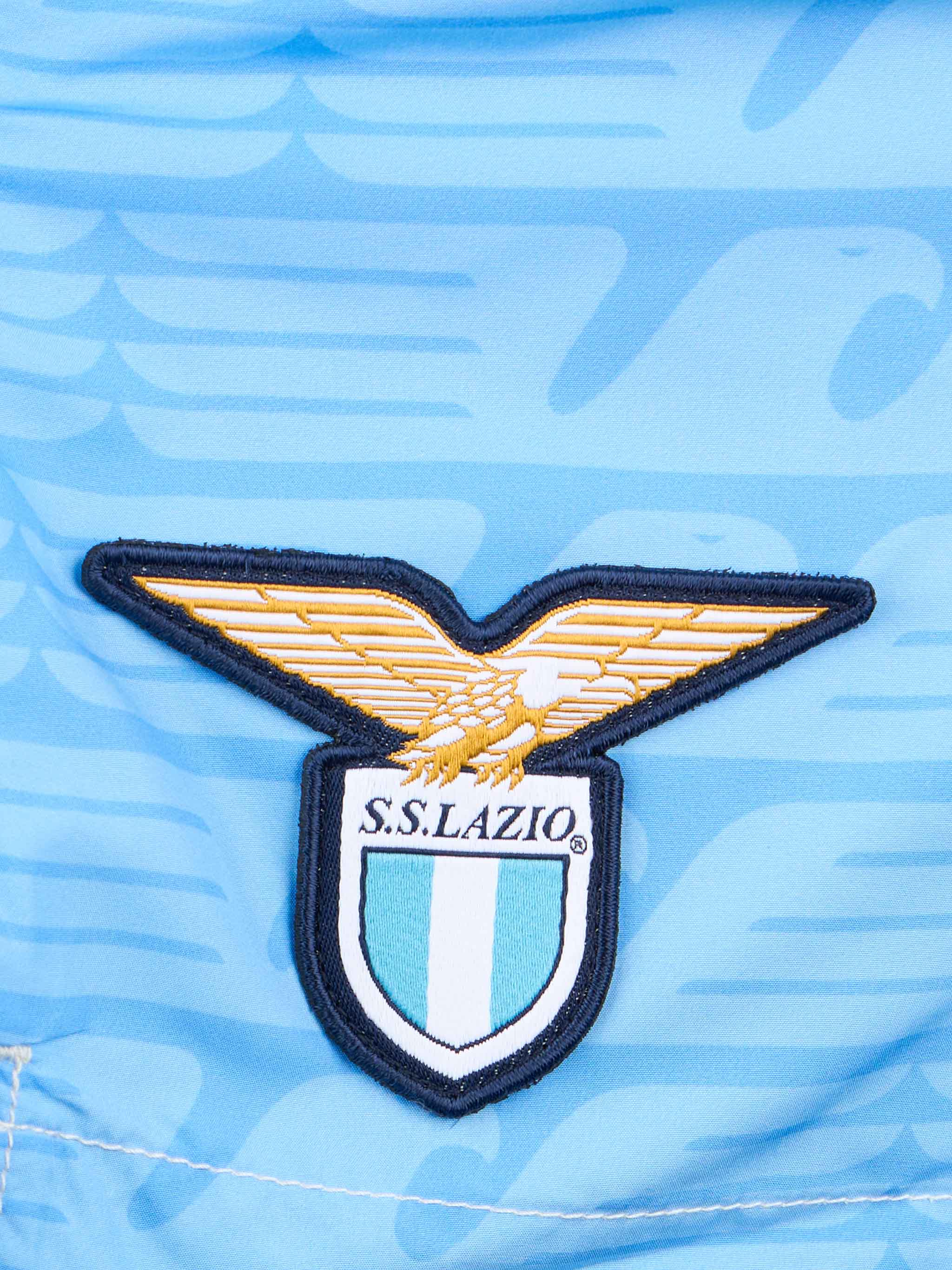 Costume mare Jean Lighting in tessuto leggero con stampa logo Lazio e