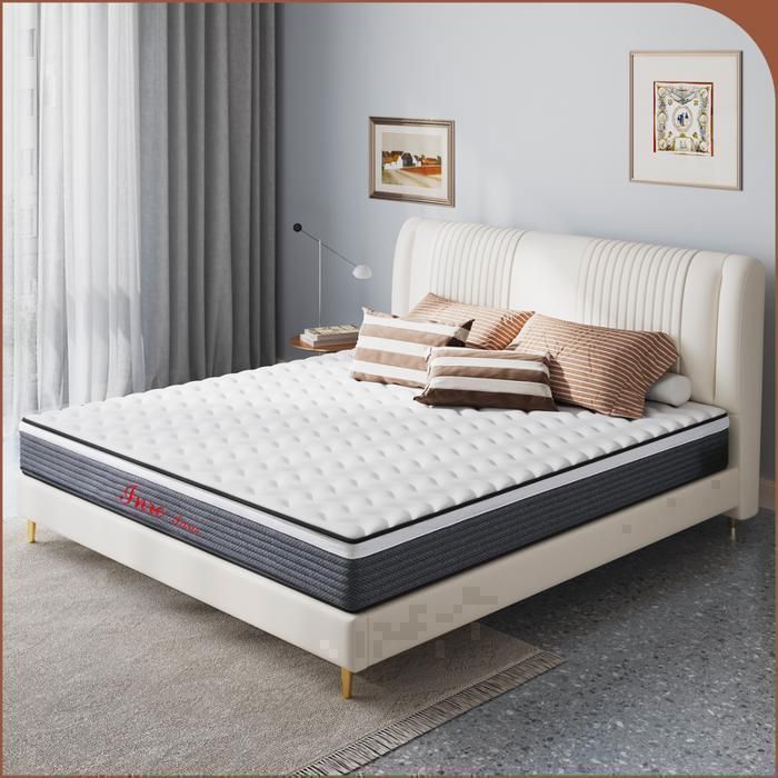 Colchón INRE de espuma viscoelástica de 140x190 cm, 20 cm de grosor, firmeza óptima, 7 zonas ergonómicas.