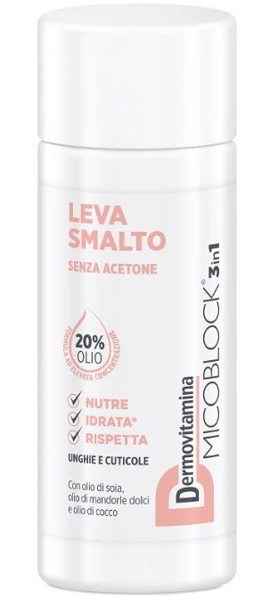 DERMOVITAMINA Dissolvant pour vernis à ongles Dermovitamina Micoblock 3 en 1 125 ml Dissolvant nourrissant