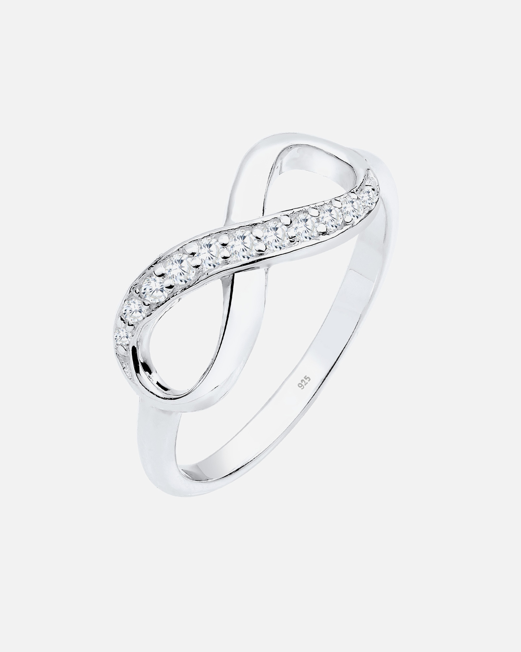 Elli Femmes Symbole Infinité Tendance Éternité avec Cristaux de Zirconium en Argent Sterling 925