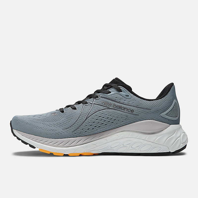 Tênis Masculino Fresh Foam X 860v13 – Cinza com detalhes em Turquesa Verão e Calêndula Vibrante