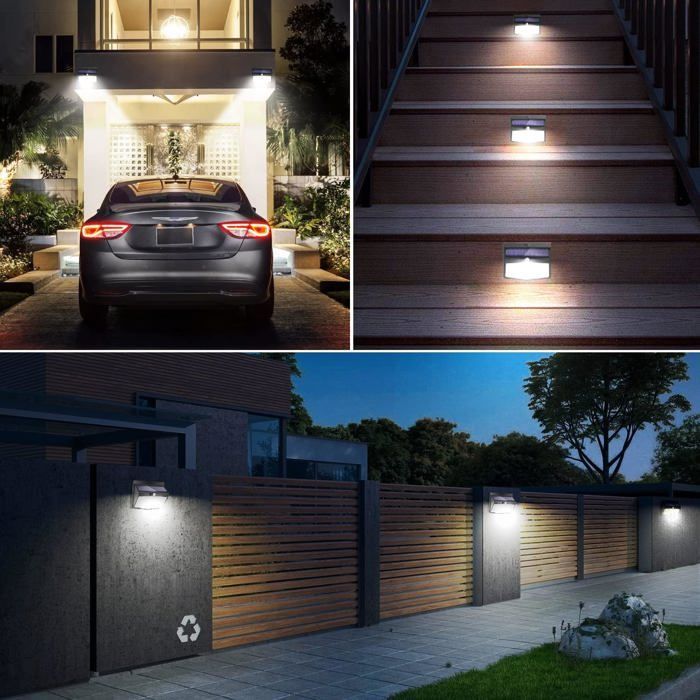 Conjunto de 2 Luminárias Solares Externas, 138 LEDs, Sensor de Movimento, À Prova D'Água, 3 Modos de Iluminação Externa