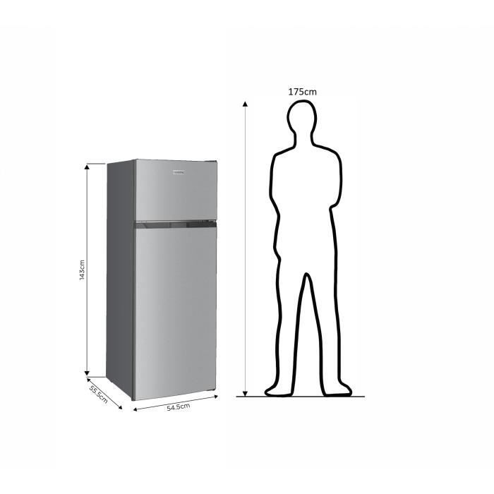 Frigorífico con congelador superior OCEANIC OCEAF2D206S3 - 2 puertas - 206 L - Refrigeración estática - Plateado