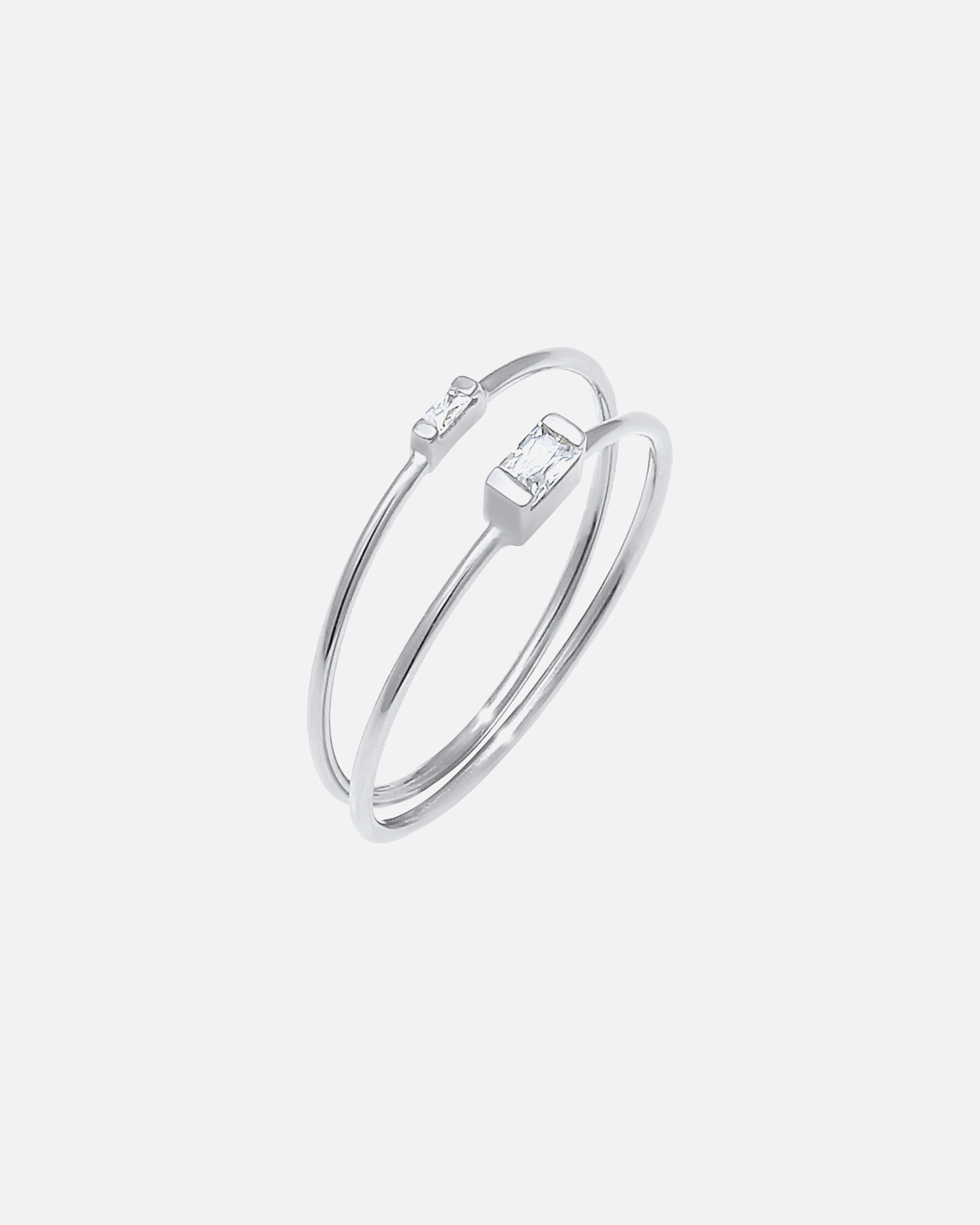Elli Bague à empiler pour dames en filigrane minimal avec pierres de zircone en argent sterling 925 plaqué or