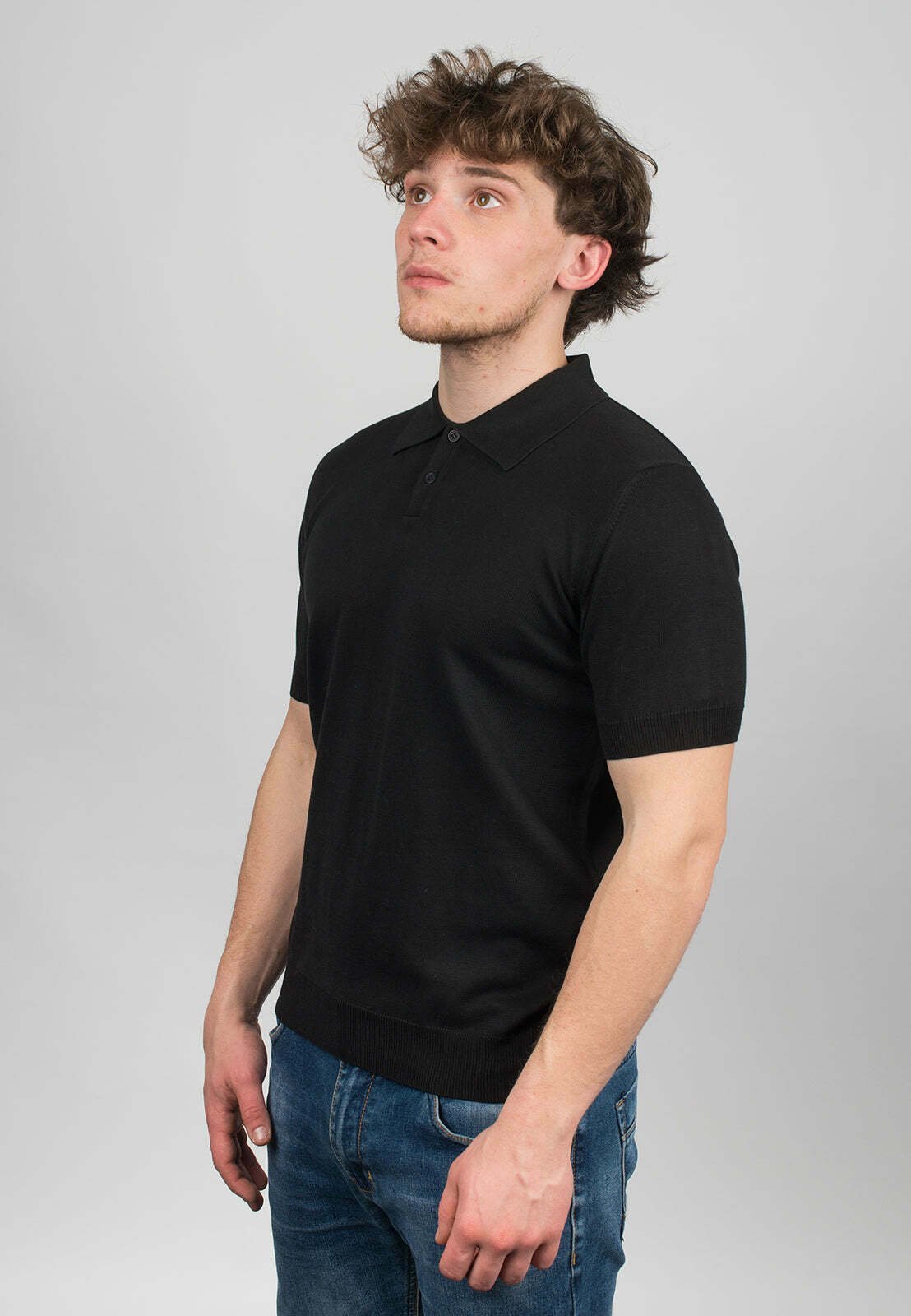 Dalle Piane Cashmere TWO-KNOPEN SHORT SLEEVE - Poloshirt - nero