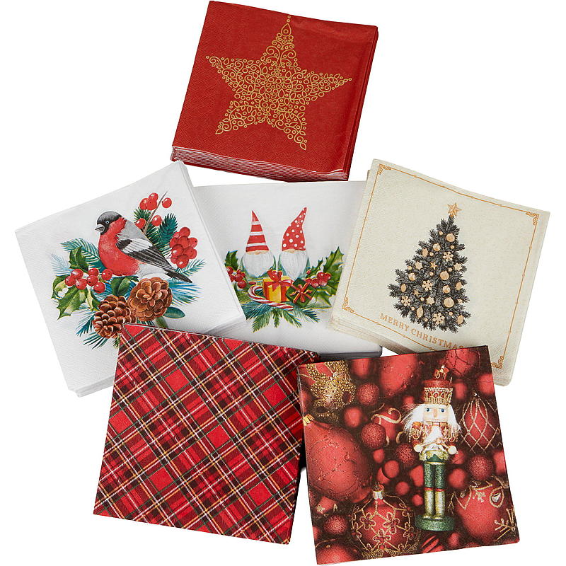 Vie Eco Servietten, 20er-Pack, 33 x 33 cm, Weihnachtsmotiv