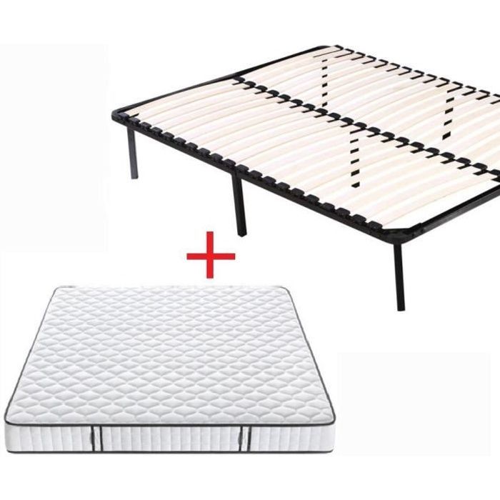 Colchón (140x190 cm) + base de cama + patas