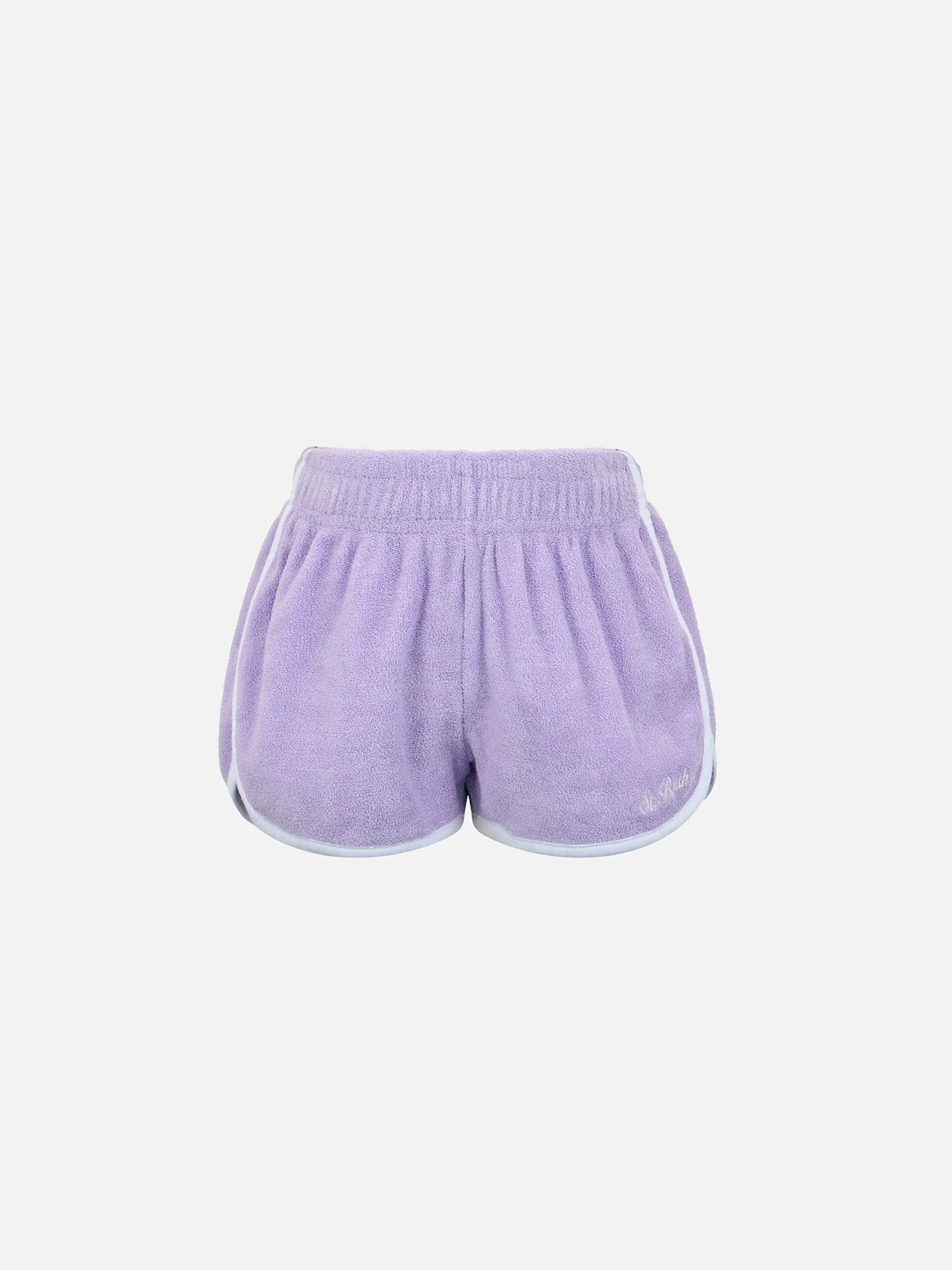Curly Girls lila badstof pull-up shorts