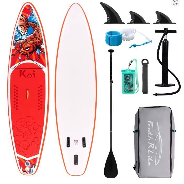 Tavola da surf gonfiabile FunWater per Stand-Up Paddleboarding, accessorio 335x84x15 cm - SUPFR01D Rosso