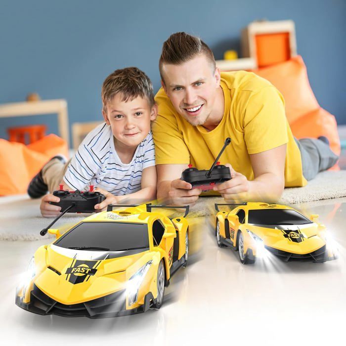 Voiture Télécommandée,1:18 Voiture De Course Cadeau Pour Enfants 3 4 5 6 7 8 Ans,Véhicule Téléguidée Radiocommandé Avec Led Lumièr