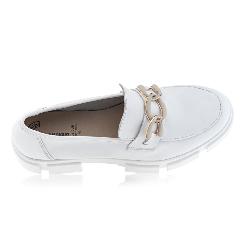 Weiße Damen-Loafer/Bootsschuhe