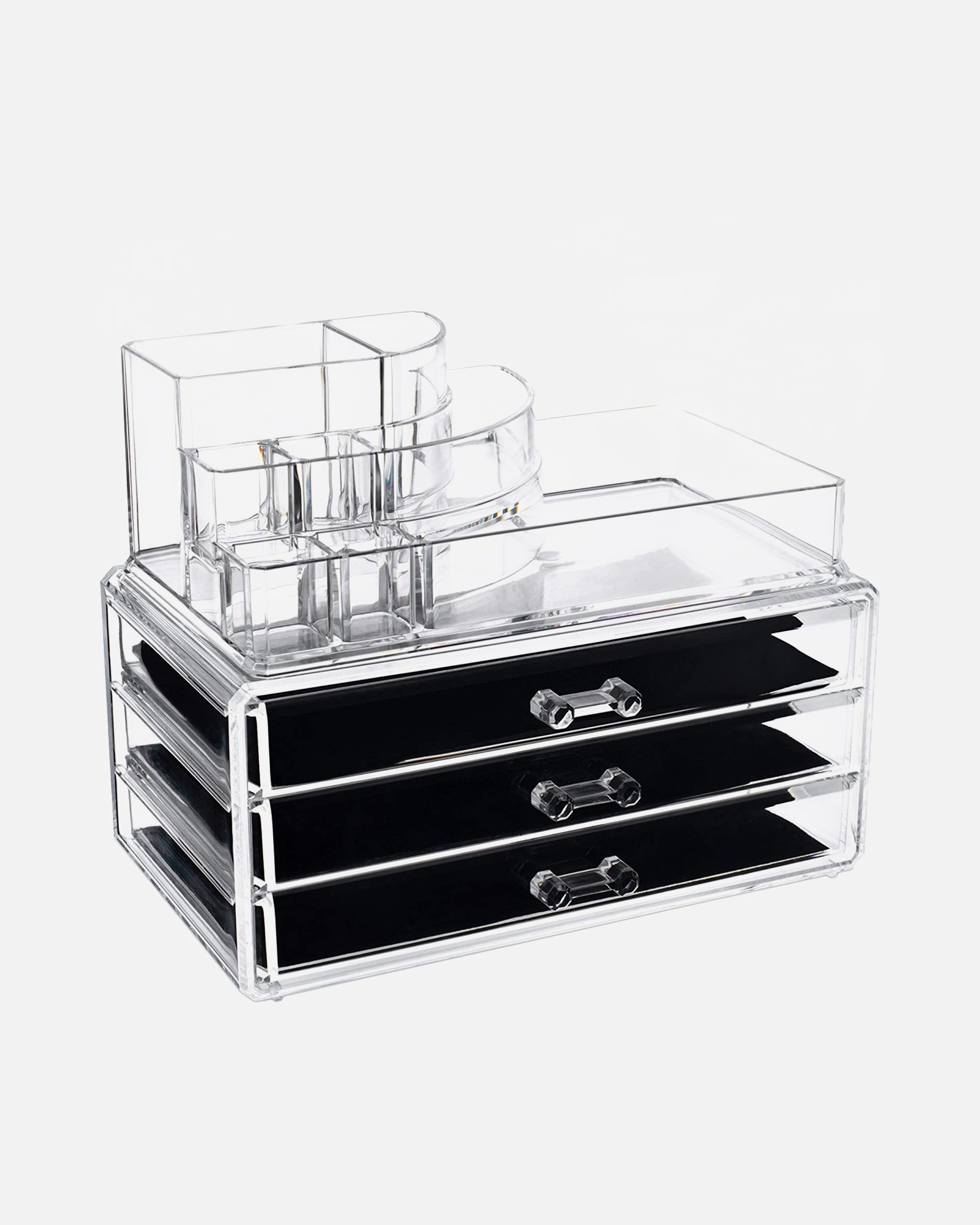 UNIQ Beautycase Makeup Organizer med 3 skuffer og 8 rum – Transparent