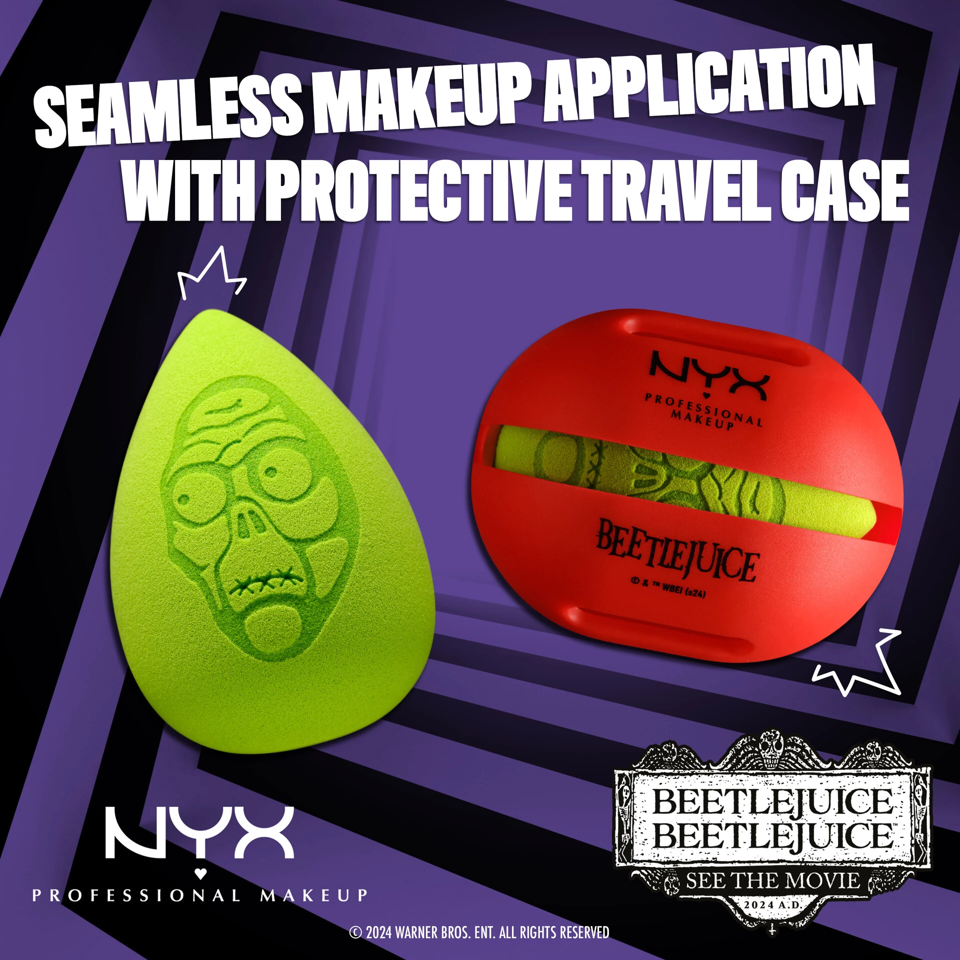 Burețel și geantă de călătorie Beetlejuice Shrinker - NYX Professional Makeup