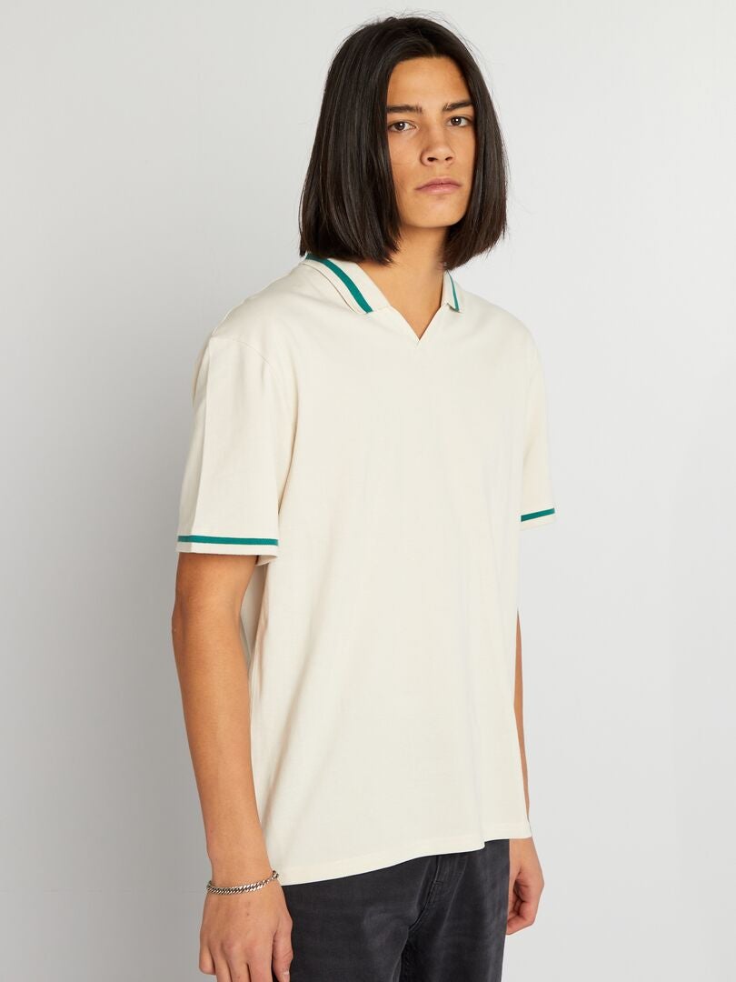 Polo piqué de algodão - bege