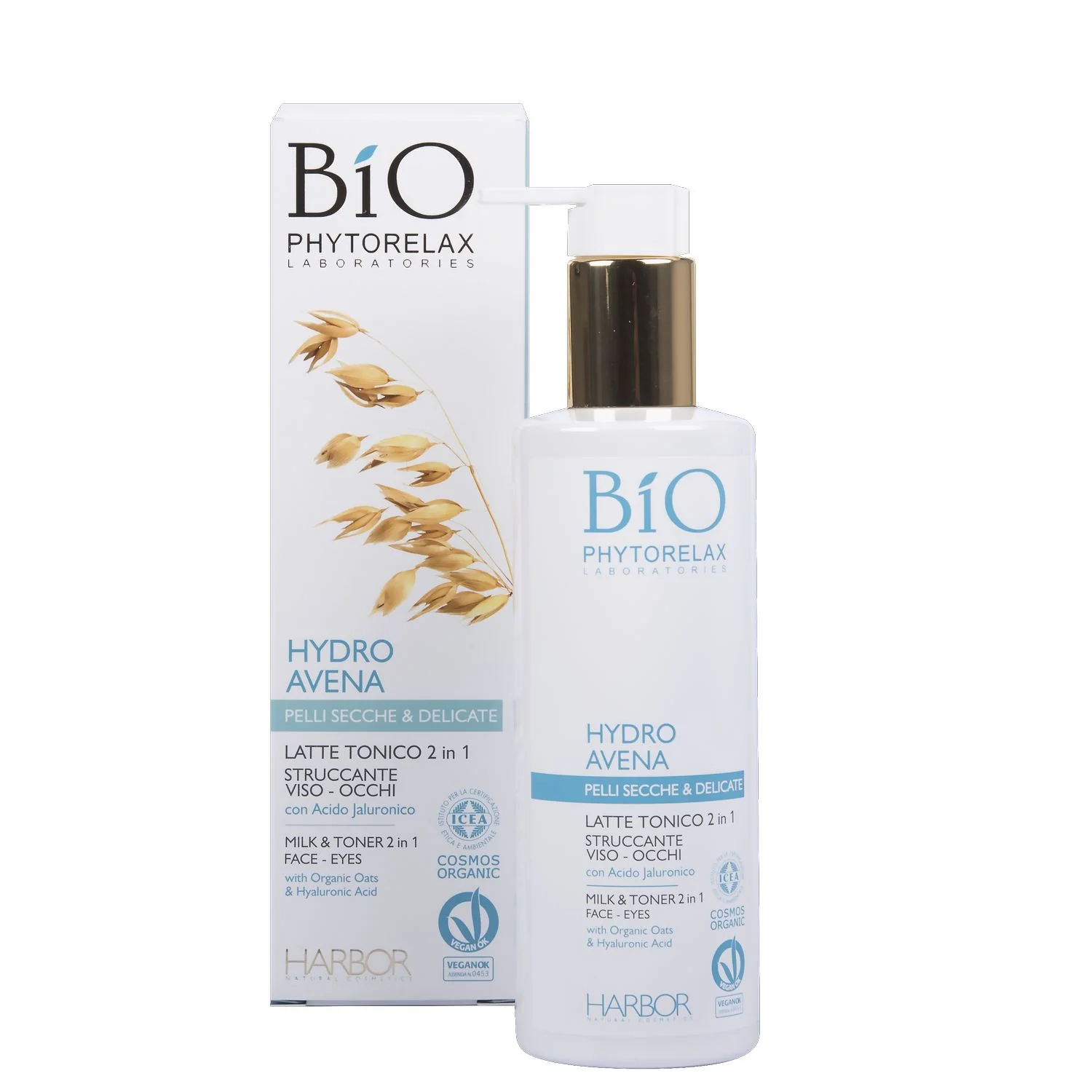 Skincare Vegan & Organic Latte Tonico 2 in 1 - Latte detergente viso, Tonico viso