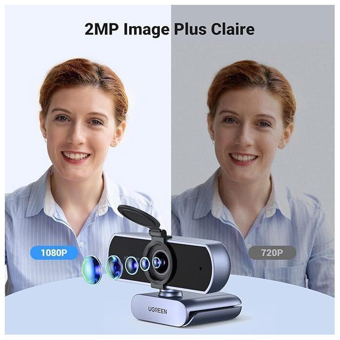 Webcam Ugreen CM678 HD na cor cinza