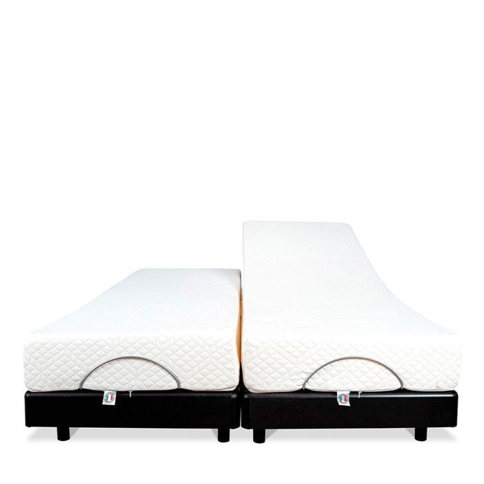 Conjunto doble: Colchón de espuma viscoelástica + Bases de cama eléctricas SuperFlex (2 x 80 x 200 cm)