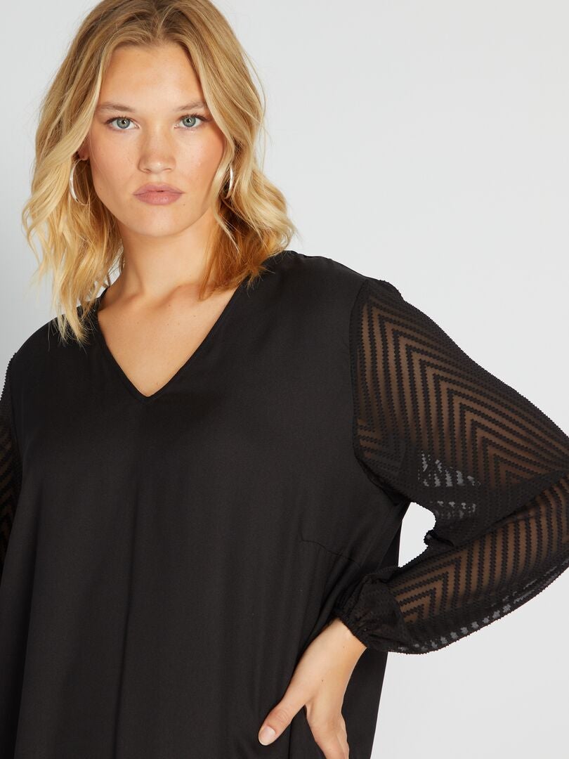Vestido suave 'Only Carmakoma' - NEGRO