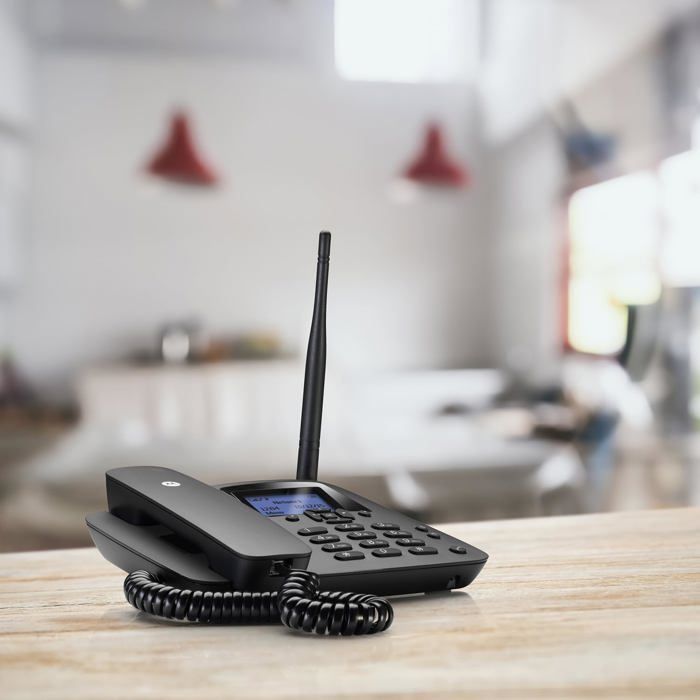 Teléfono inalámbrico doméstico YSFMODE-Voice-2G Fw200L, GSM de cuatro bandas, batería de respaldo, micrófono con función de silencio, llamadas manos libres, color negro.