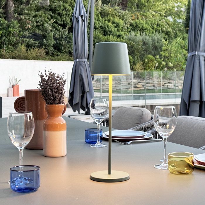 Lampe de table sans fil - LUMISKY - KELLY OLIVE - Aluminium vert - LED blanc dimmable - Rechargeable - H38 cm
